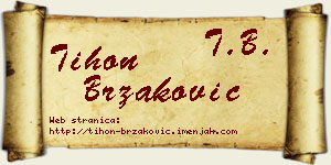 Tihon Brzaković vizit kartica